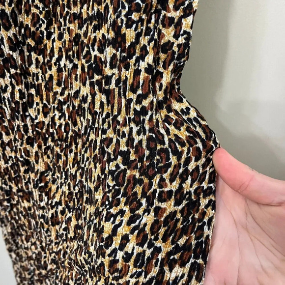 Los Mayas Womens Slinky Leopard Slip Dress S/M Maxi Sleeveless Animal Cotton - Picture 5 of 7